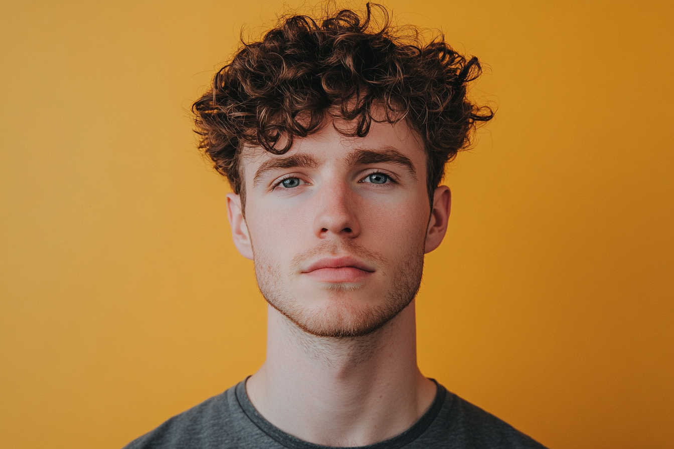 Curly man haircut